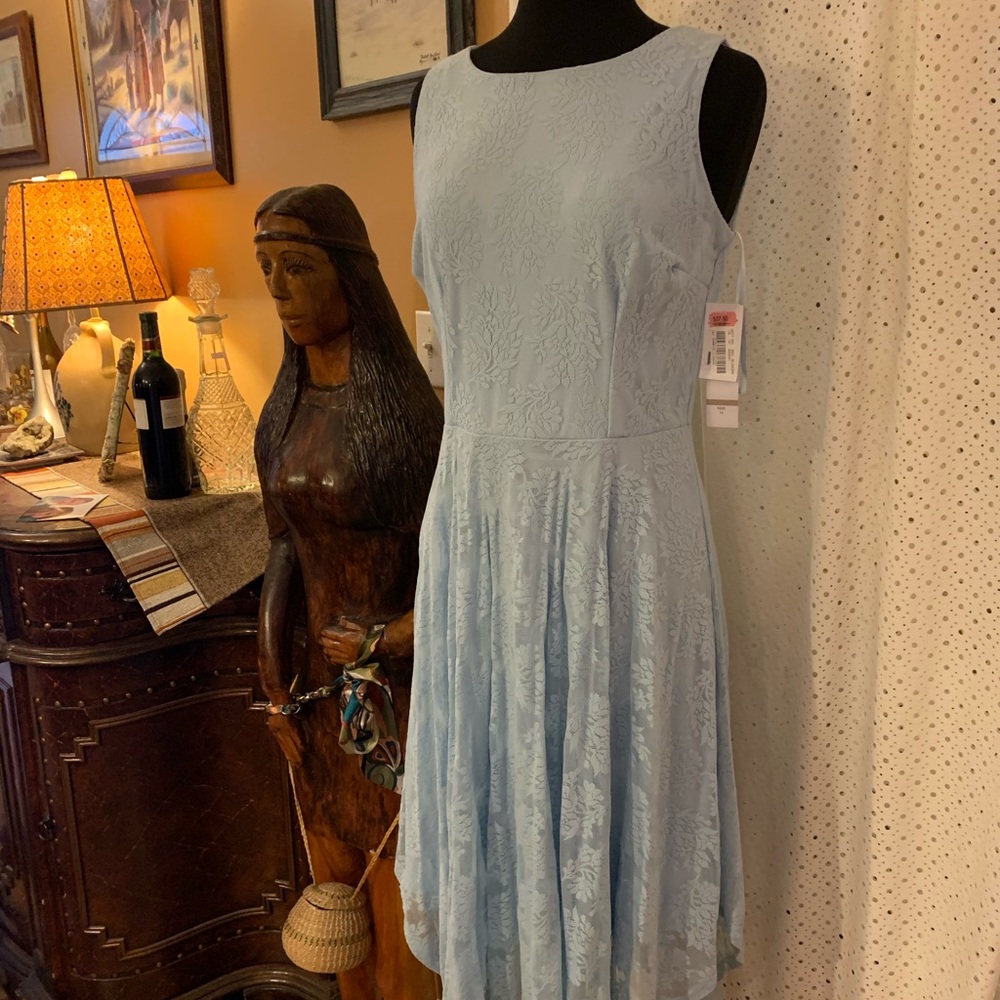 NWT Leslie Fay Powder Blue Lace Dress